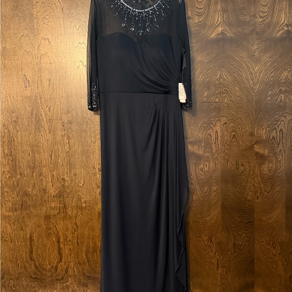 Alex Evenings Black Long Sleeve mother of the bride dress